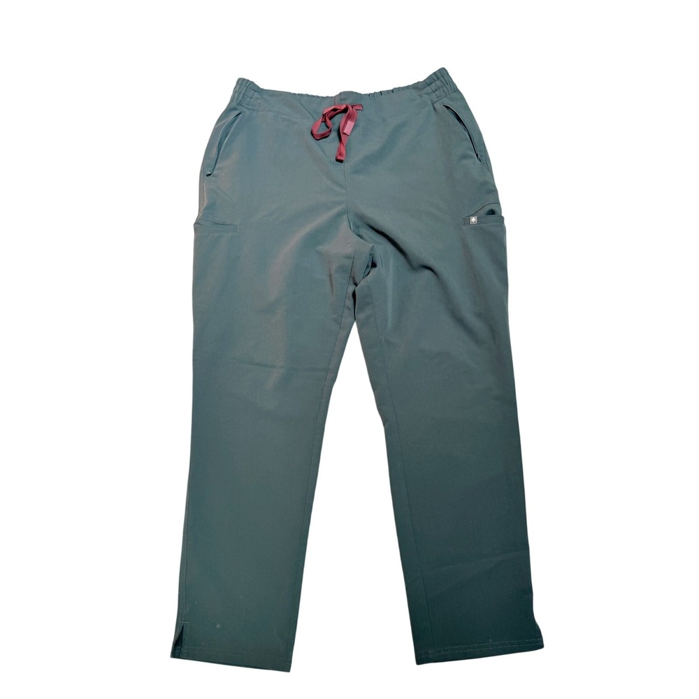 FIGS Women's Yola High Rise Scrub Pants XL Gray Green Medical Utility Comfort